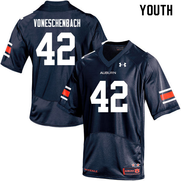 Youth #42 Jacob vonEschenbach Auburn Tigers College Football Jerseys Sale-Navy